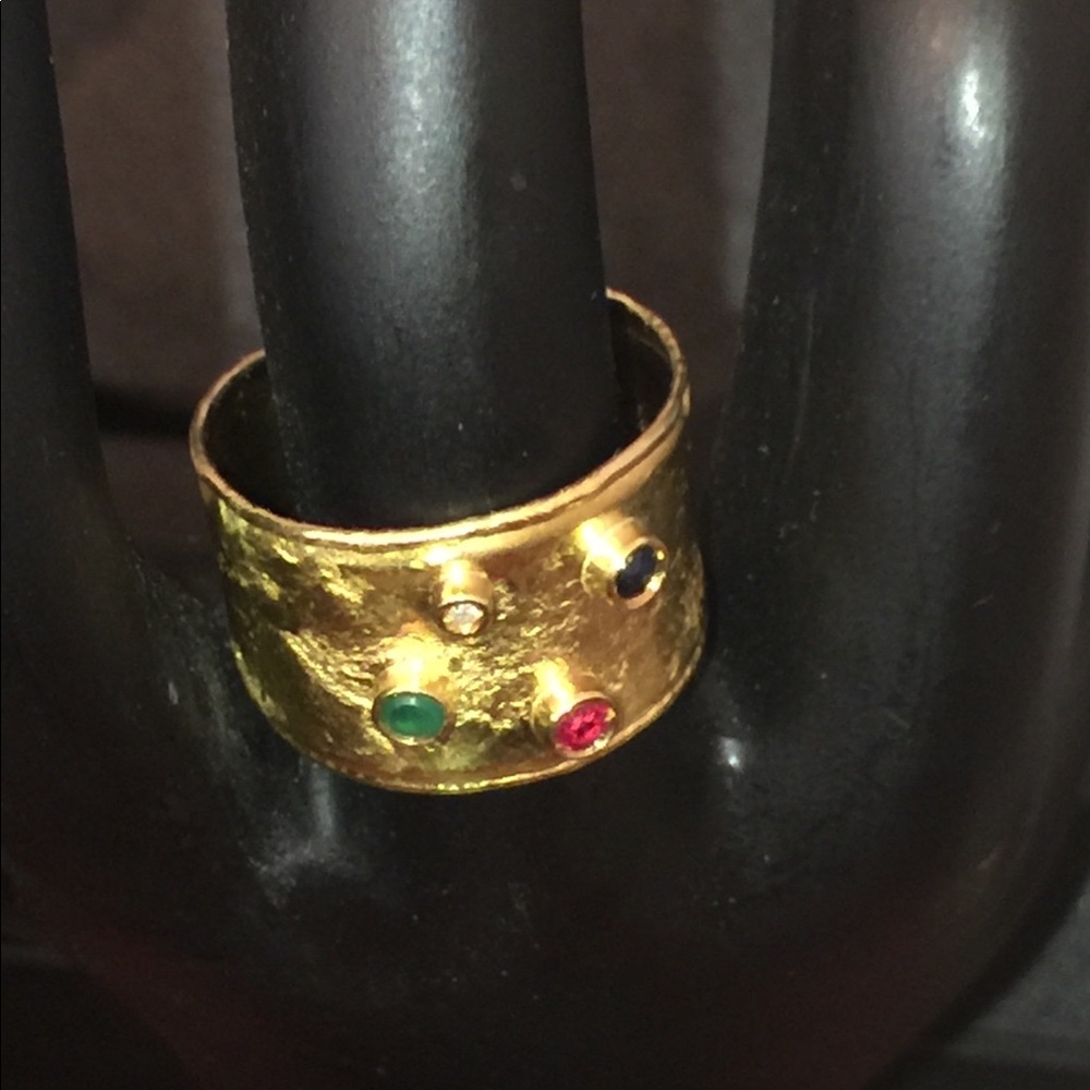 18k Yellow gold “De Regibus” Designer Vintage Ring FIRM